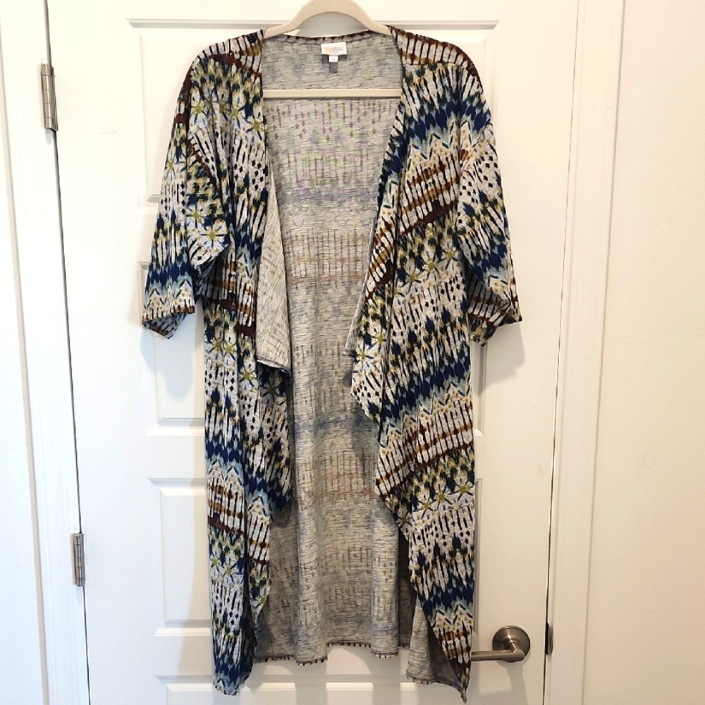 Multicolor Patterned Kimono Cardigan
